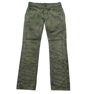 True Religion Men’s Green Tie Dye Acid Wash Straight Jeans Pants Waist 34**